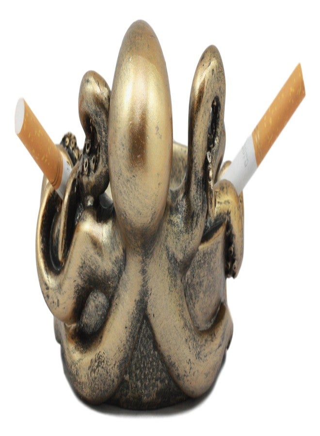 Ebros Gift Ebros Marine Sea Monster Kraken Giant Octopus Grasping Basin Ashtray Figurine 5.5"Wide Nautical Ocean Terror Myth Decorative Statue For Cigarettes Coins Knick Knacks Squids Cephalopod Sculpture - Image 5